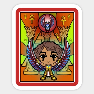 Kawaii Red Scarab Sticker